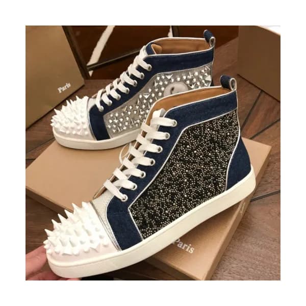 Christian Loubutin 2018 Leather High Top Sneakers … - 1