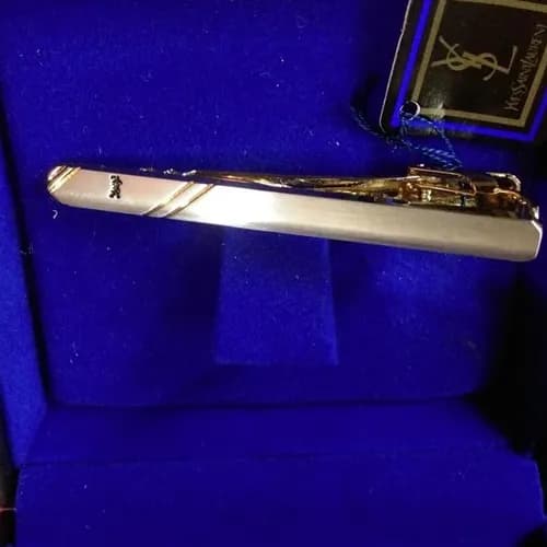 YSL MENS WHITE GOLD CUFFS - 입생로랑 남성용 18k도금 화… - 1