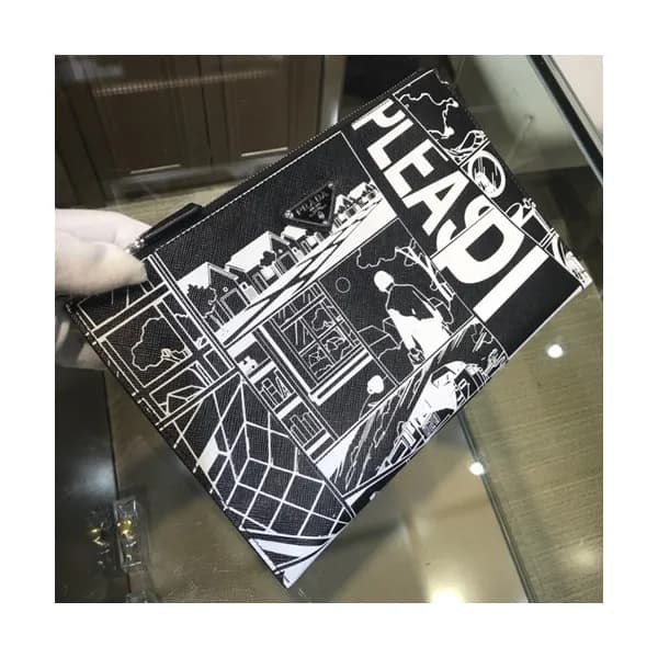 Prada 2019 Saffiano Mens Clutch Bag ,28CM - 프라다 2… - 1