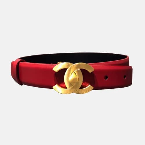 Chanel 2019 Ladies Classic CC Buckle Leather Belt … - 1