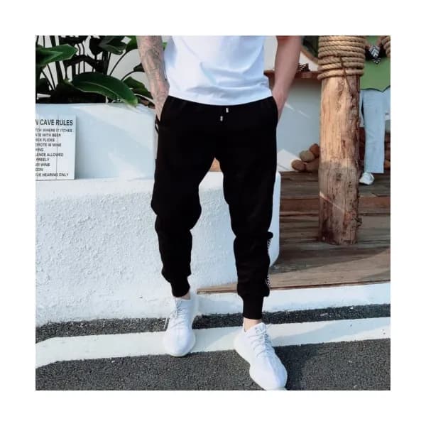Versace 2019 Mens Logo Casual Cotton Trianing Pan… - 1