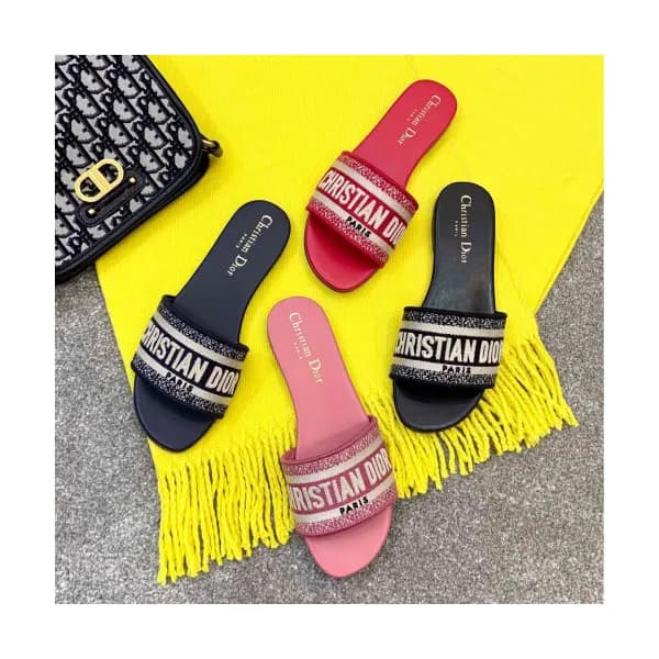 Christian Dior 2019 Womens Logo Jacquard Slipper -… - 1