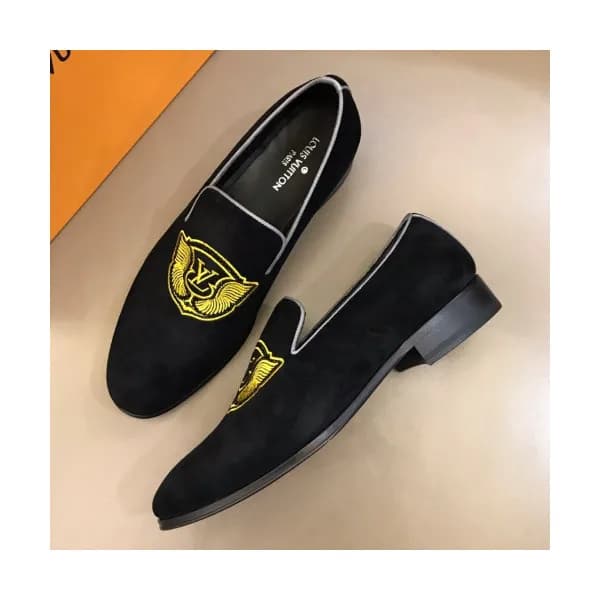 Louis Vuitton 2019 Mens Initial Logo Velvet Loafer… - 1