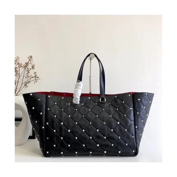 Valentino 2019 Leather Garavani Boomstud Tote Shou… - 1