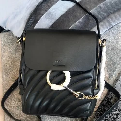 Chole 2019 Faye Leather Tote Shoulder Bag / Back P… - 1