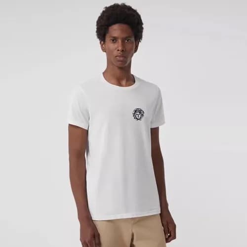 Versace 2019 Mens Logo Silket Short Tshirt- 베르사체 남… - 1