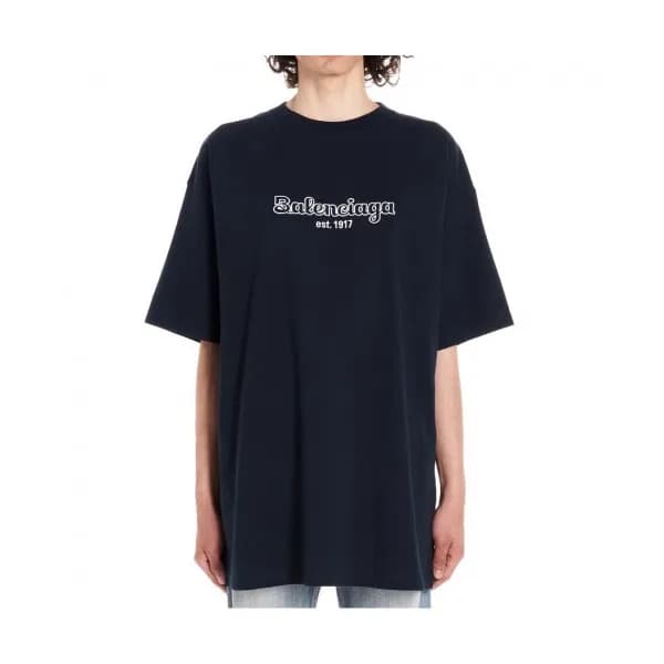 Balenciaga 2019 Mm/Wm Oversize Logo Cotton Short S… - 1