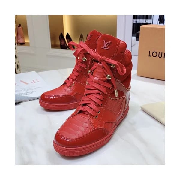 Louis vuitton 2019 Ladies Leather Wedge Sneakers … - 1