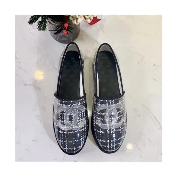 Chanel 2019 Ladies Tweed & PVC Slip On - 샤넬 2019 여… - 1