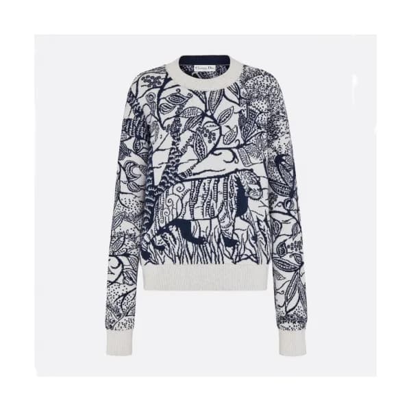 Dior 2019 Womens Retro Logo Crew-neck Sweater - 디올… - 1