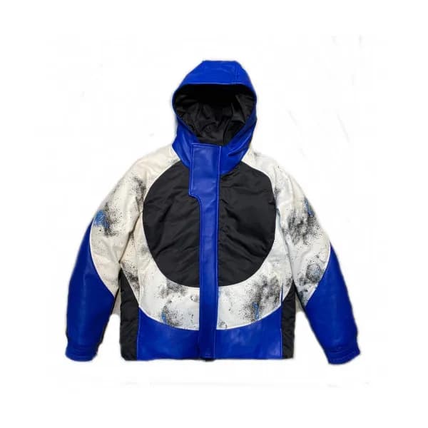 Moncler 2019 Mens Patch Logo Down Leather Jacket -… - 1