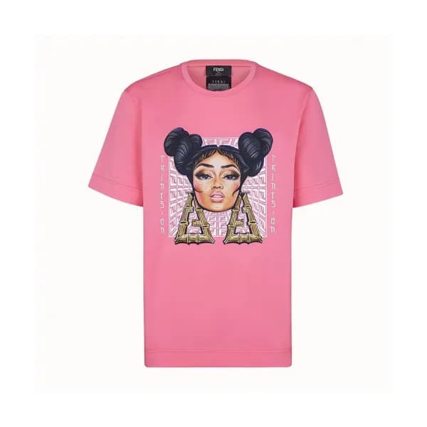 Fendi 2019 Mm/Wm Logo Cotton Short Sleeved Tshirt … - 1
