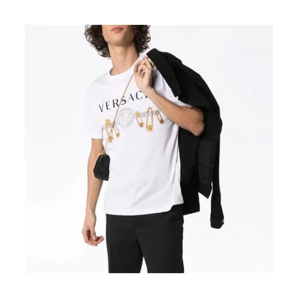 [베르사체]Versace 2019 Mens Logo Silket Short Sleeved … - 1