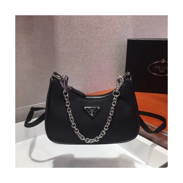 Prada 2020 Nylon Mini Hobo Tote Shoulder Bag,15CM … - 1