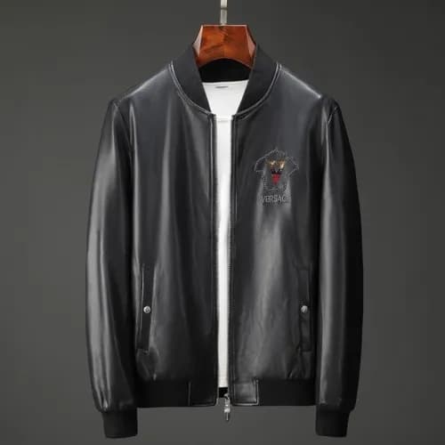 [베르사체]Versace 2020 Logo Mens Casual Leather Jacket… - 1