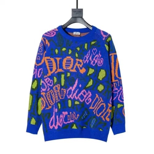 Dior 2020 Mens Retro Logo Crew-neck Sweaters - 디올 … - 1
