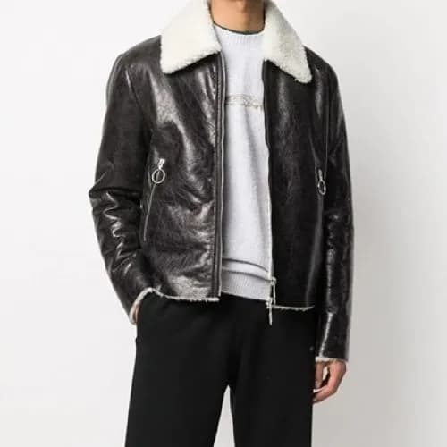 [오프화이트]Off-white 2020 Mens Logo Casual Leather Jac… - 1