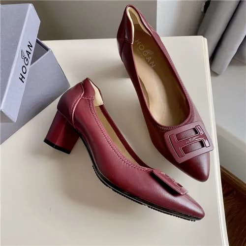 Hogan 2020 Women's Leather Middle Heel Shoes -… - 1
