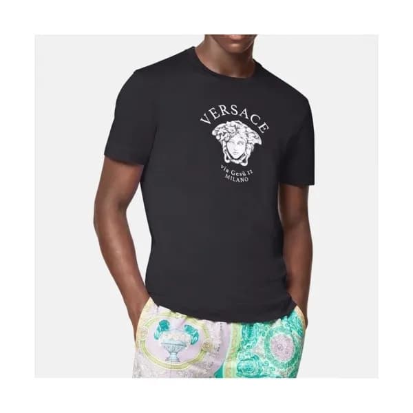 [럭셔리]Versace 2021 Mens Logo Short Sleeved Tshirts … - 1