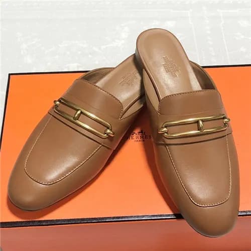 Hermes 2021 Women's Leather Mule,HERS0458 - 에르…