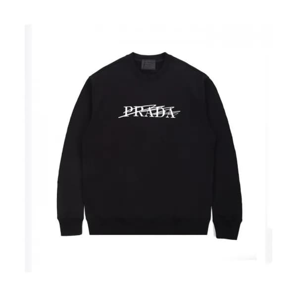 Prada Mens Crew-neck Cotton Tshirts Black - 프라다 2… - 1