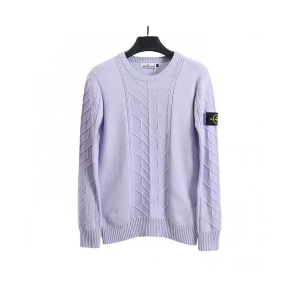 Stone Island Mens Casual Crew-neck Sweaters Purpl… - 1