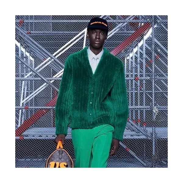 Louis vuitton Mens Monogram V-neck Cardigan Green… - 1