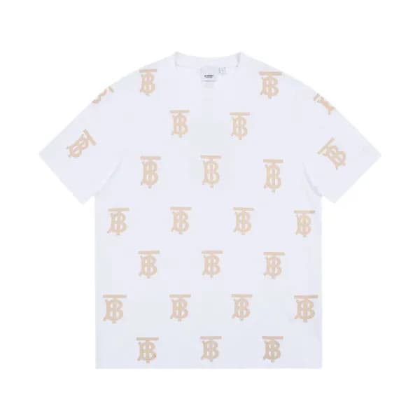 버버리 남자 크루넥 화이트 반팔티 - Unisex White Tshirts - bur043… - 1