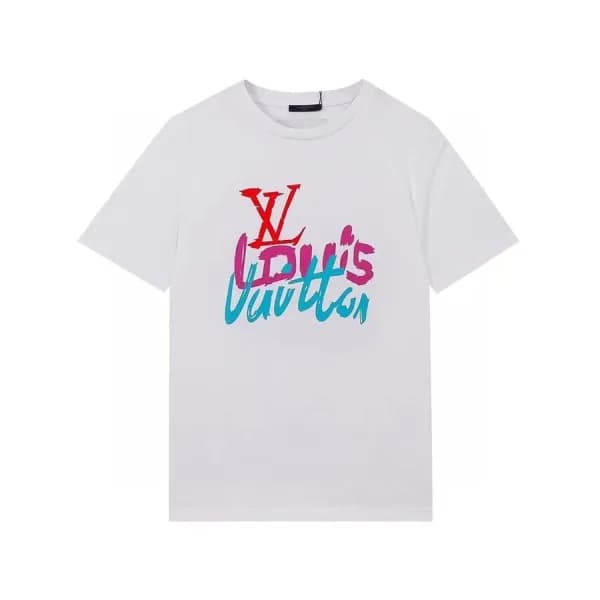 루이비통 남성 크루넥 화이트 반팔티 - Mens White Tshirts - lou0399… - 1