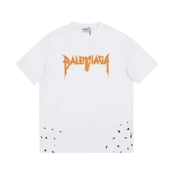 발렌시아가 남성 크루넥 화이트 반팔티 - Mens White Tshirts - bal013… - 1