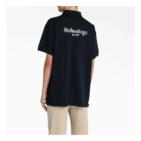 발렌시아가 남성 블랙 폴로 반팔티 - Mens Black Tshirts - bal01391… - 1