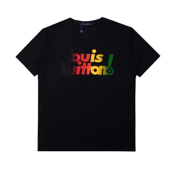 루이비통 남성 블랙 크루넥 반팔티 - Mens Black Tshirts - lou04138… - 1
