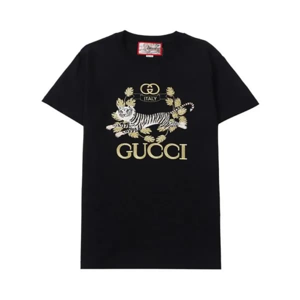 구찌 남성 크루넥 블랙 반팔티 - Mens Black Tshirts - guc04734x - 1