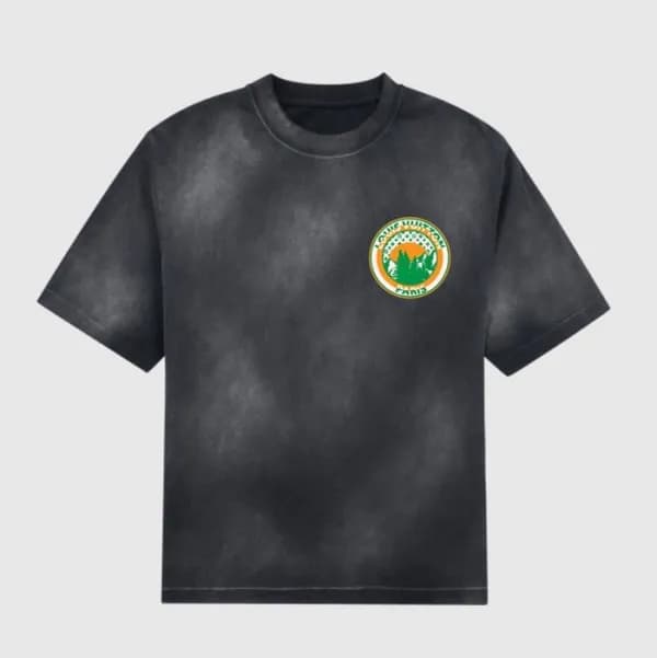 루이비통 남/녀 블랙 크루넥 반팔티 - Unisex Black Tshirts - lou04… - 1