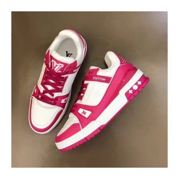루이비통 남/녀 Trainer 핑크 스니커즈 - Unisex Pink Sneakers - … - 1