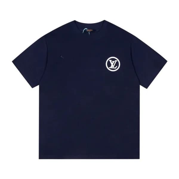 루이비통 남성 네이비 크루넥 반팔티 - Mens Navy Tshirts - lou05076… - 1