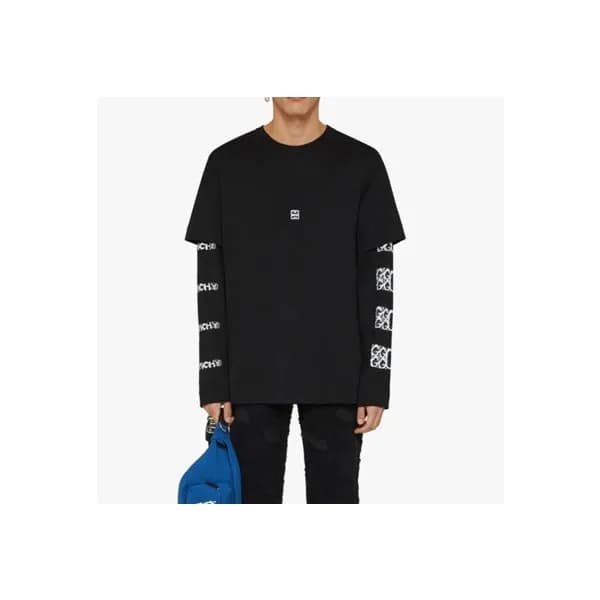 지방시 남성 캐쥬얼 블랙 맨투맨 - Mens Black Tshirts - giv0794x - 1