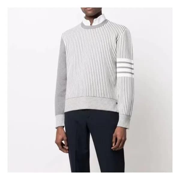 톰브라운 남성 캐쥬얼 그레이 니트 - Mens Gray Knit - thom0579x - 1
