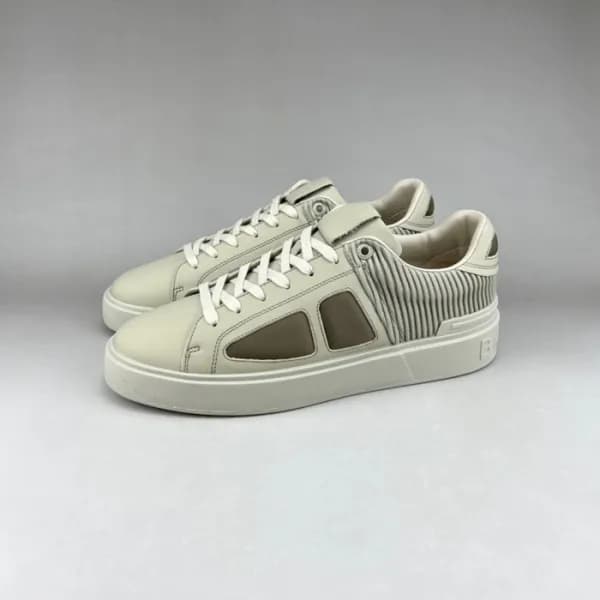 발망 남성 트렌디 베이지 스니커즈 - Balmain Mens Beige Sneakers -… - 1