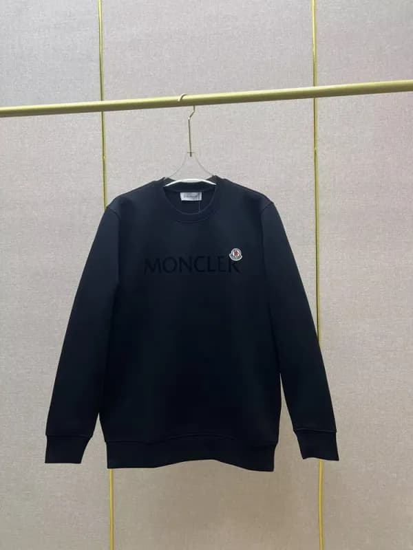 몽클레어 남성 블랙 크루넥 긴팔티 - Moncler Mens Black Tshirts - … - 1