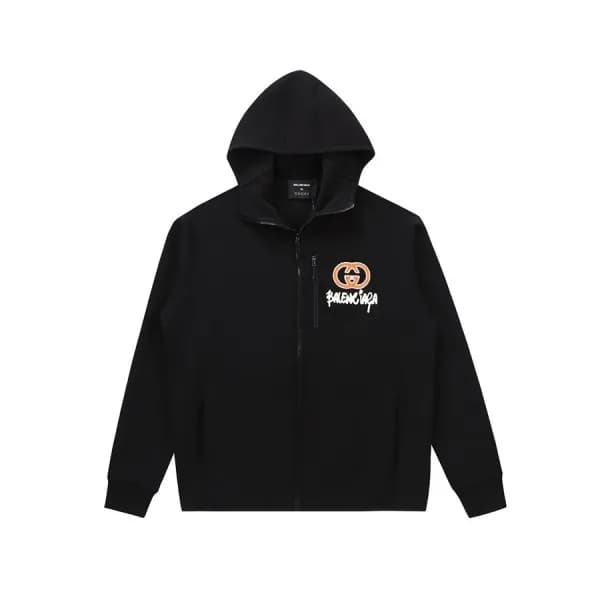 구찌 남성 블랙 집업 후드티 - Gucci Mens Black Hoodie - gu110… - 1