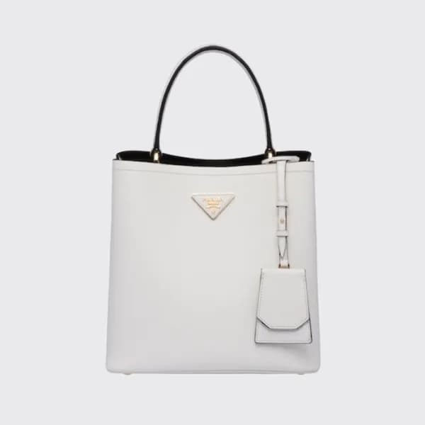 프라다 여성 화이트 버킷백 - Prada Womens White Bucket Bag - p… - 1