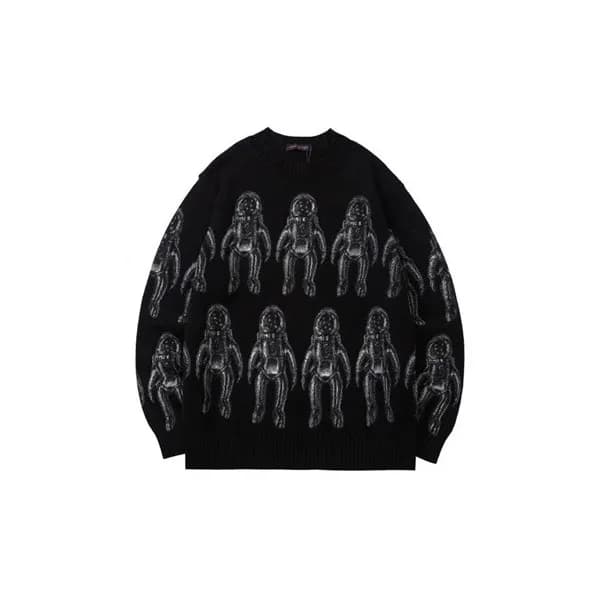 루이비통 남성 블랙 크루넥 니트 - Louis vuitton Mens Black Sweat… - 1