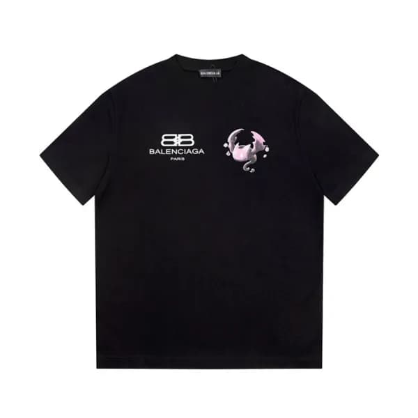 발렌시아가 남/녀 크루넥 블랙 반팔티 - Balenciaga Unisex Black Sho… - 1