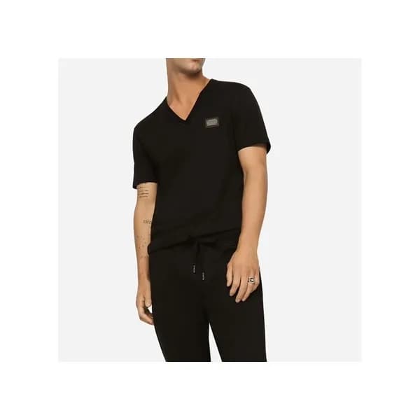 돌체앤가바나 남성 블랙 반팔티 - Dolce&Gabbana Mens Black Tshirt… - 1