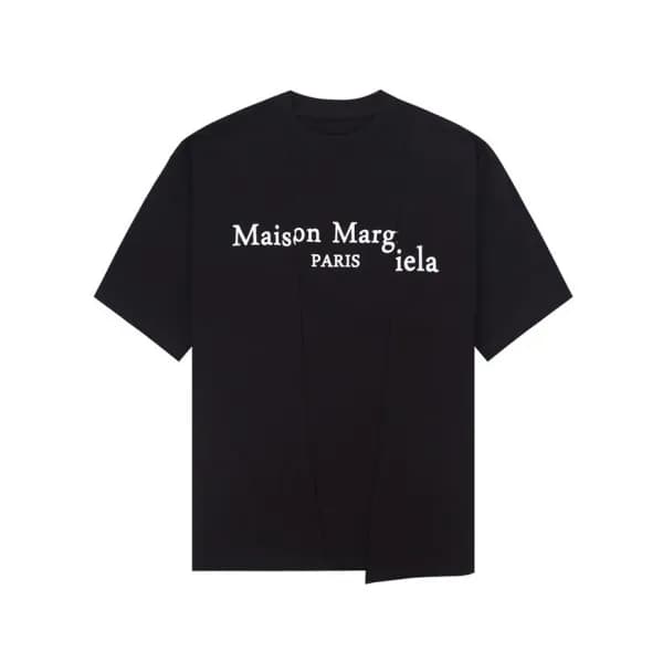 메종마르지엘라 남/녀 크루넥 블랙 반팔티 - Maison Margiela Unisex Bl… - 1