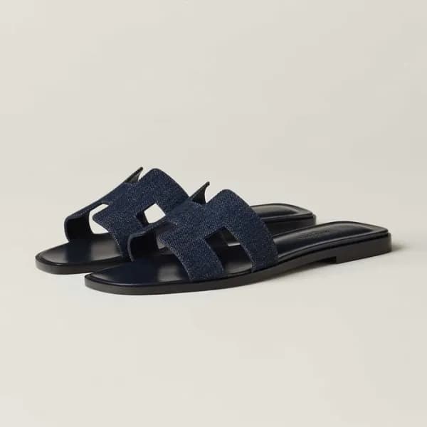 에르메스 여성 블랙 오란 - Hermes Womens Black Slipper - he99… - 1