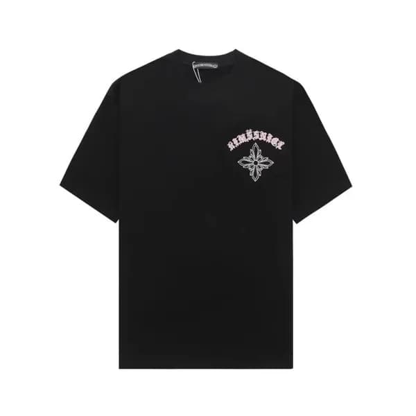 크롬하츠 남성 블랙 크루넥 반팔티 - Chrom Hearts Mens Black Short… - 1