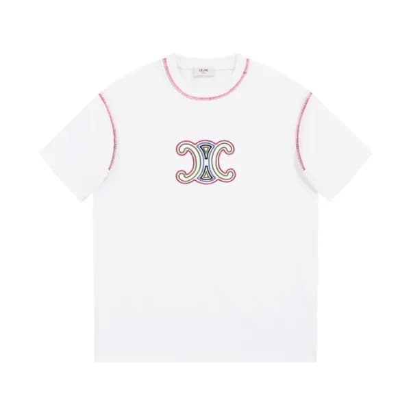 셀린느 남성 크루넥 화이트 반팔티 - Celine Mens White Short sleev… - 1