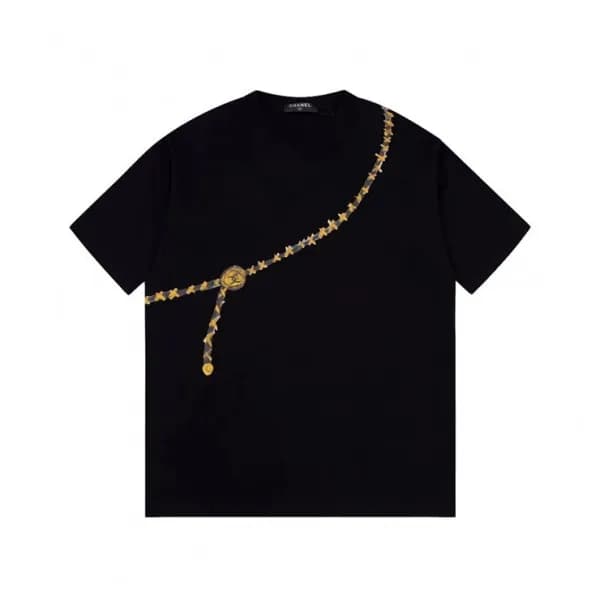 샤넬 남/녀 크루넥 블랙 반팔티 - Chanel Unisex Black Tshirts - … - 1